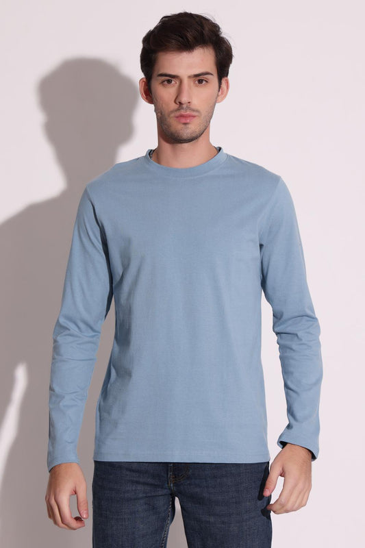 Mens Full Sleeves Tshirt - Stone Blue