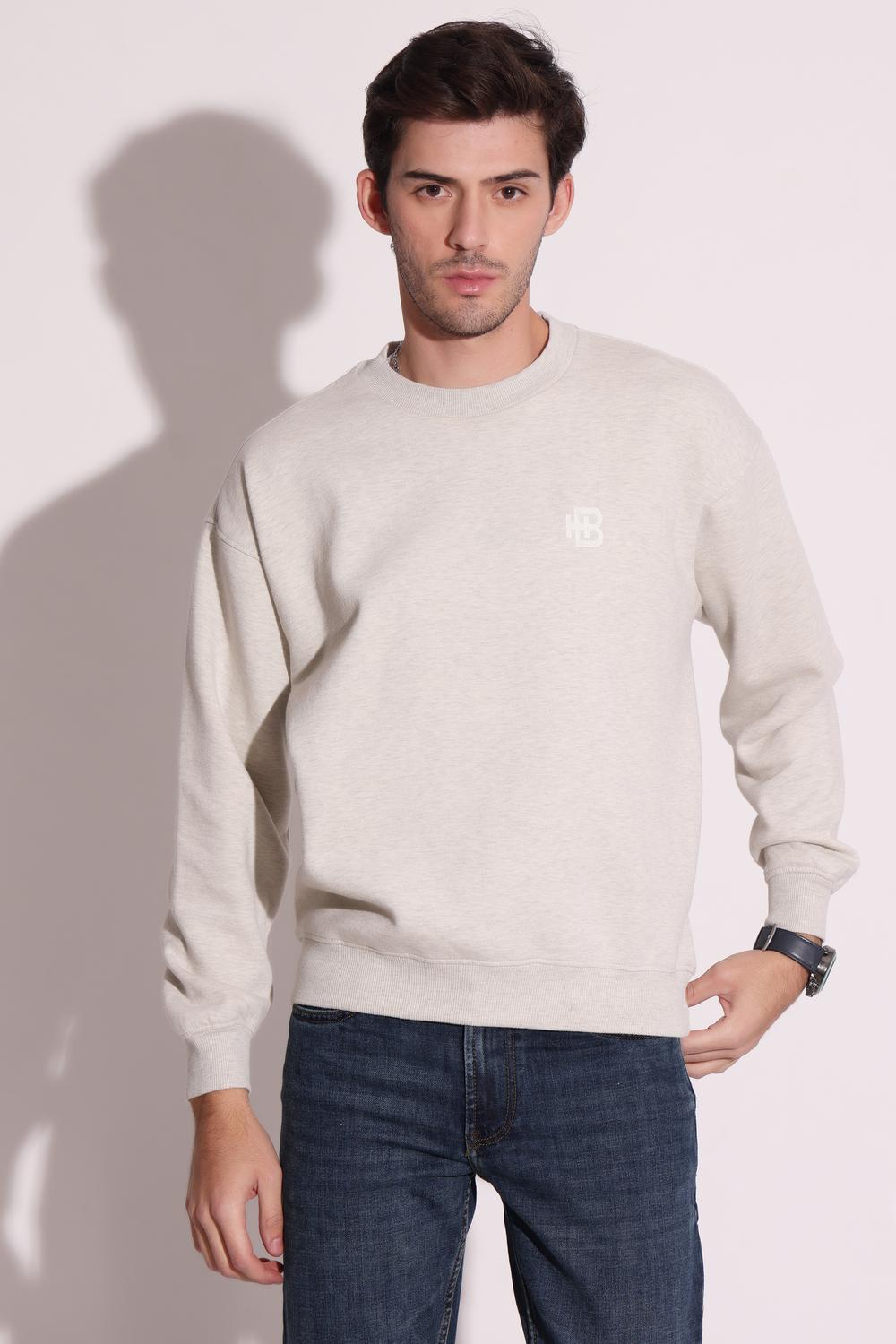Mens Sweatshirts - Grey Melange